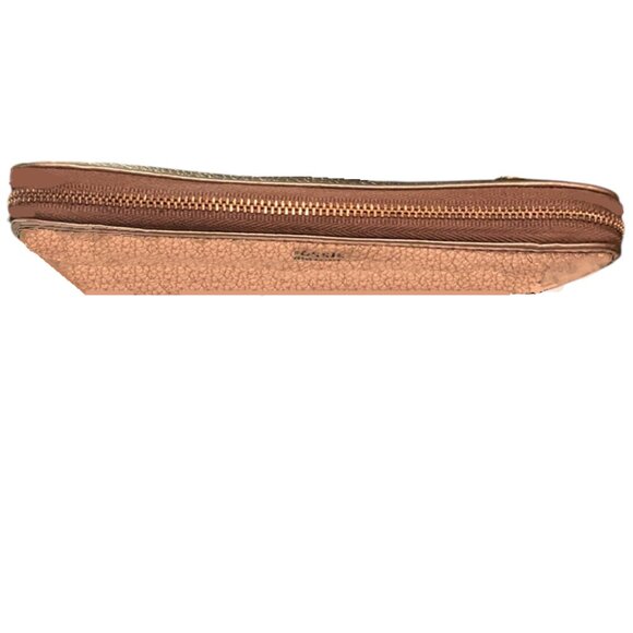 Fossil Metallic Zip Around Pebble Leather Clutch Wristlet - Picture 3 of 6